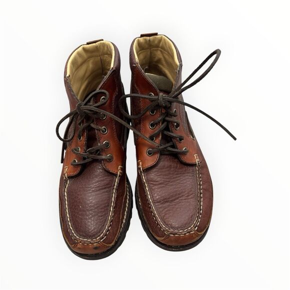 LL Bean Chukka Allagash Brown Leather Moc Toe Boots Ranger Size 8.5 main image 7